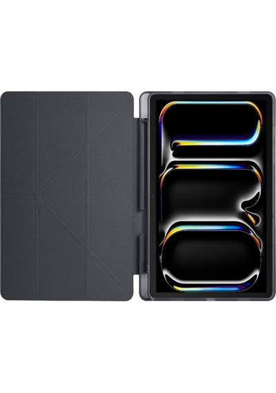 Apple Uyumlu iPad Pro 11 Inç 2024 M4 Kılıf Kalem Şarj Bölmeli Stadlı Uyku Modlu Arkası Silikon Akıllı Case Kılıf