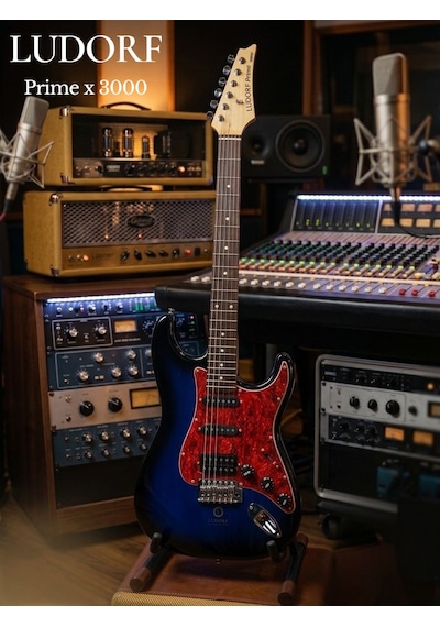 Ludorf Prime X3000 Elektro Gitar Profesyonel Seviye Mavi