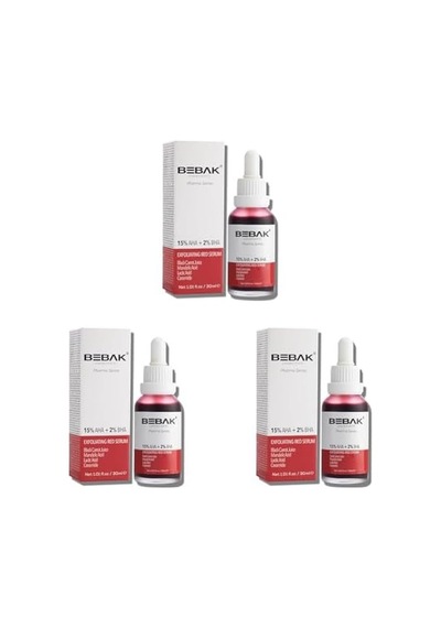 Bebak Pharma Serisi Peeling Kırmızı Serum 30 Ml 3 Paketi