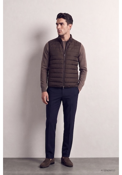 D'S Damat Ds Damat Regular Fit Kahverengi Düz Yelek Mont 7hcy70542570m Çok Renkli