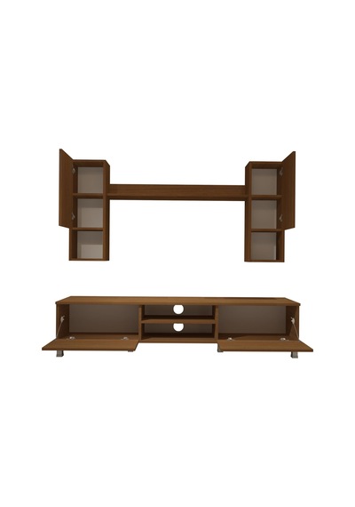 Decoraktiv Eko 5da Mdf Dvd Krom Ayaklı Tv Ünitesi Tv Sehpası Ceviz