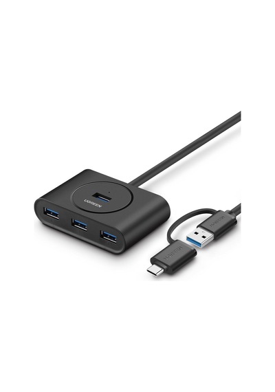 Ugreen Usb A/usb C To 4 Port Usb 3.0 Hub Çoklayıcı Siyah 1 Metre