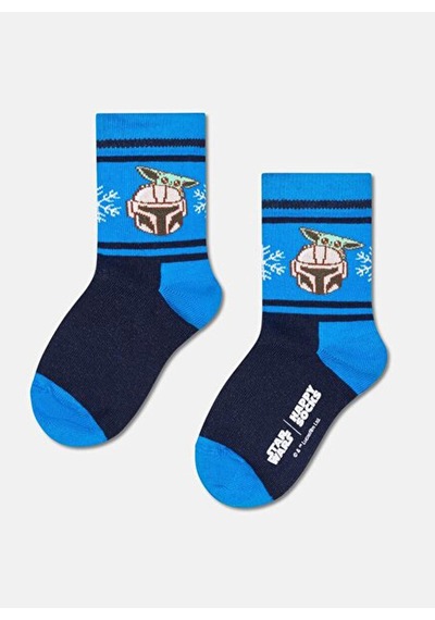 Happy Socks Lacivert Erkek Desenli Çorap Mini & Me Star Wars Found Family Siyah