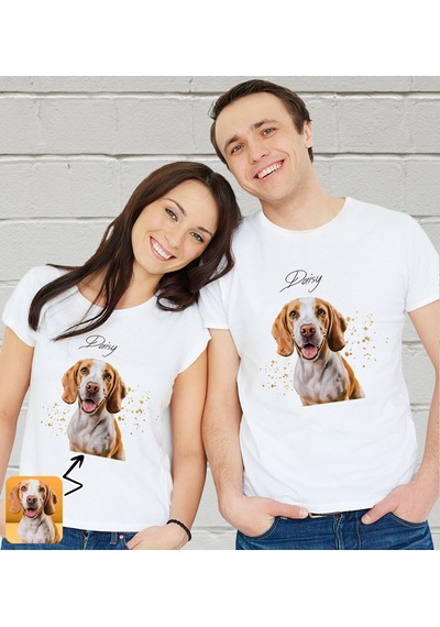 Bk Gift Kişiye Özel Evcil Hayvan Tasarımlı Beyaz Tişört-7, Sevgiliye Hediye, Arkadaşa Hediye, Trend T-shirt Kobitmeyencom33936 Bk Gift