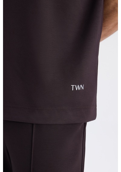 Twn Relaxed Fit Kahverengi Düz T-shirt 6ec146171622m Çok Renkli