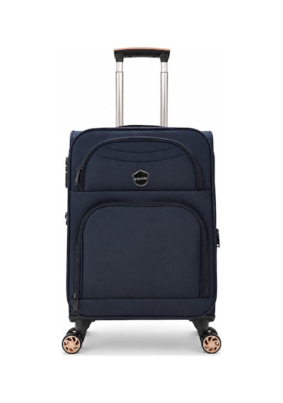 Fossil Unisex Kumaş Kabin Boy Ultra Hafif Şifreli Körüklü Kendi Etrafında Dönebilen Valiz 010-03 Lacivert