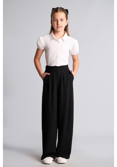 Defacto Yüksek Bel Çift Düğmeli Wıde Leg Pantolon Kız Çocuk I6731a826aubk81 Siyah-bk81