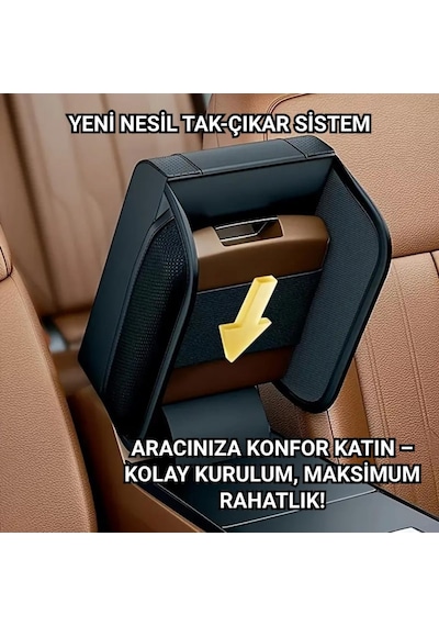 Coofbe Premıum Yumuşak 2 Yan Cüzdanlı Araç Kol Dayama Padi. Kol Dayama Yastığı Araç İçi Organizer Kol Dayama -
