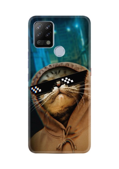 Tecno Pova Kılıf Resimli Desenli Silikon Platinium Series Troll Cat 1897