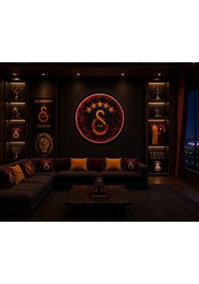 Galatasaray Dokulu Led Işıklı Ay Tablosu
