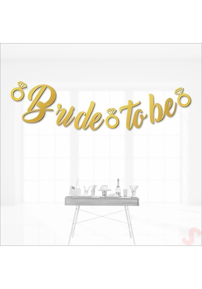 Bride To Be Kaligrafi Banner Altın