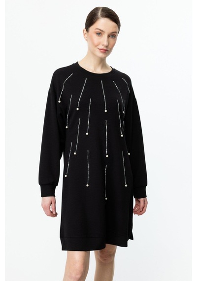 On Fashion Taşlı Tunik Siyah