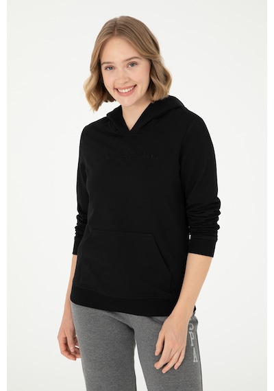 U.S. Polo Assn. Kadın Siyah Kapüşonlu Sweatshirt 50296947-VR046