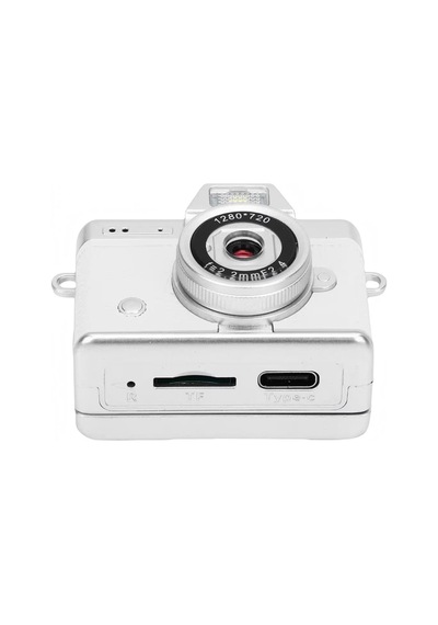 Mini Dijital Kamera Boy 3,5 4,5 Cm Yüksek Çözünürlüklü 1280 720 Hd Ekranlı Beyaz Renk