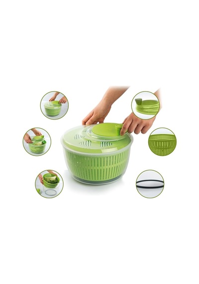 Melkan Home Salata Kurutucu Sebze Kurutucu 5 Litre Geniş Hacimli Salata Kurutucu Yeşil Diğer