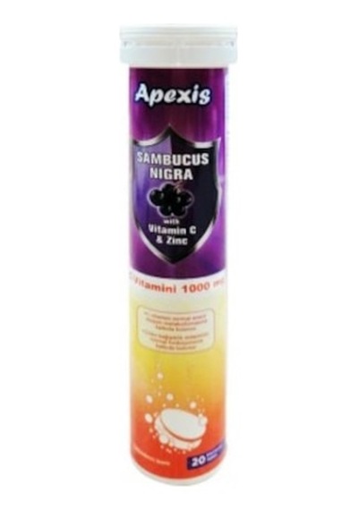 Apexis Sambucus Nigra Vitamin C .Zinc 1000 Mg 20Tablet