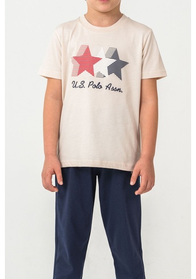 U.S. Polo Assn. U.s. Polo Assn. Erkek Çocuk Beyaz Pijama Takım Us2441-c-v2