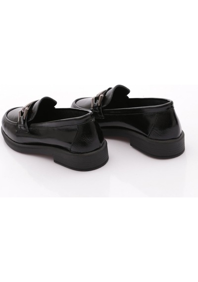 Dgn 2121-yz Kadin Loafer Ayakkabi Siyah Rugan