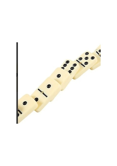 Büyük Boy Domino Oyun Seti Seramik Kemik Domino Taşı Seti Çantalı