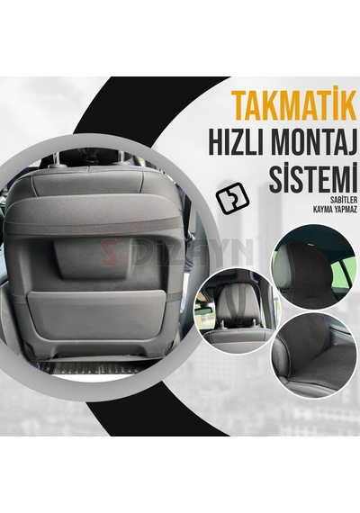 S-dizayn Oto Koltuk Koruyucu Kılıf Siyah Universal 2 Parça Ön A+
