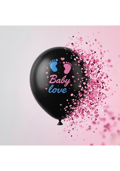 Buğz Pembe Konfetili Cinsiyet Balonu Diğer