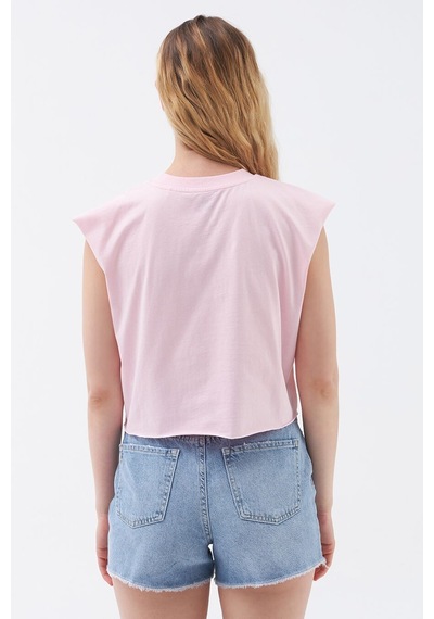 LOFT Crop Kadın Tshirt K.kol Lf2031528 Q1.v1 Pembe