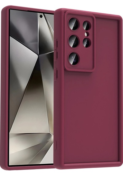 Samsung Uyumlu Galaxy S24 Ultra Kılıf Kamera Korumalı Zore Ananas Kapak Mürdüm
