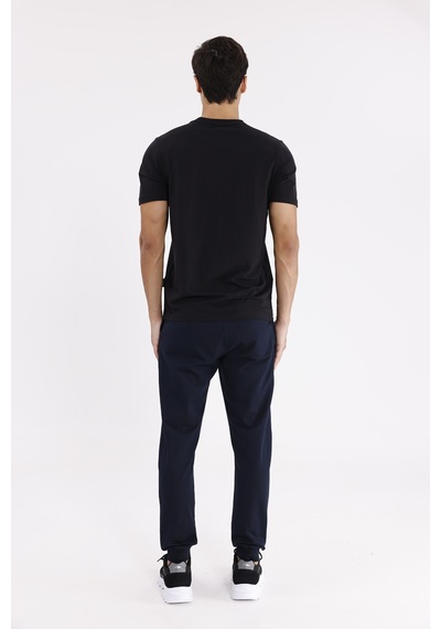 Esnek Bel Lastikli Yan Cepli Arka Cepli Daralan Paça Minimal Logo Detaylı Konforlu Spor Eşofman Altı Navyblue