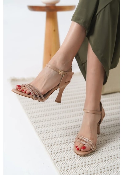 Trendella Kadın Nude Taşlı Sandalet Tr20my09d Yeşil