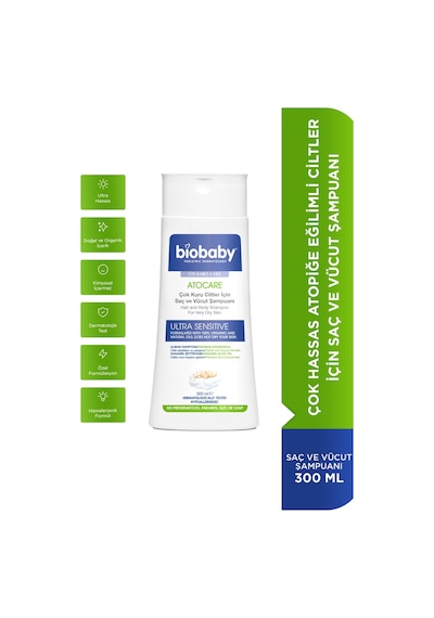 Biobaby Atocare Kuru ve Atopik Ciltler İçin Şampuan 300 Ml 2 Adet