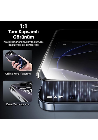İphone 11 İle Uyumlu Ekran Koruyucu Uçtan Kenara Tam Kapsama Dayanıklı Temperli Kırılmaz Cam Koruma