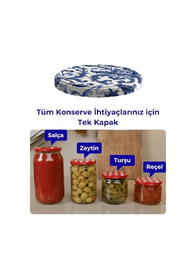 Sarkap Kavanoz Kapağı, 82mm, Hava Geçirmez, Sızdırmaz, Konserve İçin Uygun, 10'lu Paket Sarmaşık Beyaz - Çok Renkli Sarkap Kavanoz Kapağı, 82mm, Hava Geçirmez, Sızdırmaz, Konserve İçin Uygun, 10'lu Paket Sarmaşık Beyaz - Çok Renkli