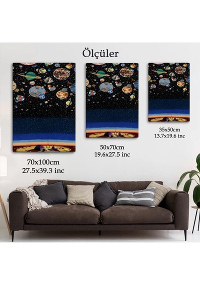 Galaxiyi İzleyen Kampçı Duvar Tablosu-6352