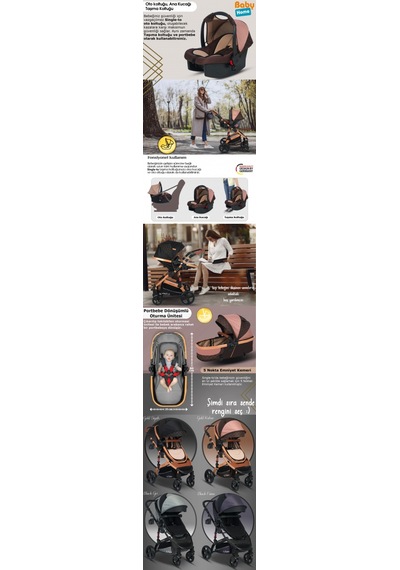 Baby Home 946 Travel Sistem Bebek Arabası + 560 Oyun Parkı Park Yatak