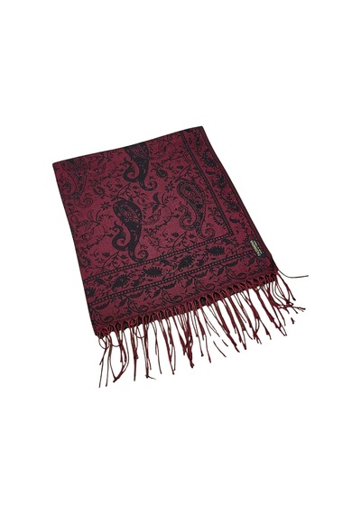 Mim Eşarp Kalın Kışlık Paşmina Şal 75x190 Cm Bordo