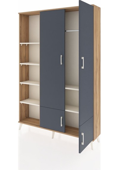 Arges Dolap 6 Raflı 4 Kapaklı Tek Askılı 132x30x195 Çam-antra... Çam Arges Dolap 6 Raflı 4 Kapaklı Tek Askılı 132x30x195 Çam-antra... Çam