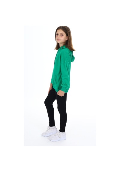 Toontoy Kids Toontoy Kız Çocuk 2'li Takım Baskılı Kapüşonlu Düşük Omuz Cepli Sweatshirt & Basic Düz Tayt Çimen Yeşili Toontoy Kids Toontoy Kız Çocuk 2'li Takım Baskılı Kapüşonlu Düşük Omuz Cepli Sweatshirt & Basic Düz Tayt Çimen Yeşili