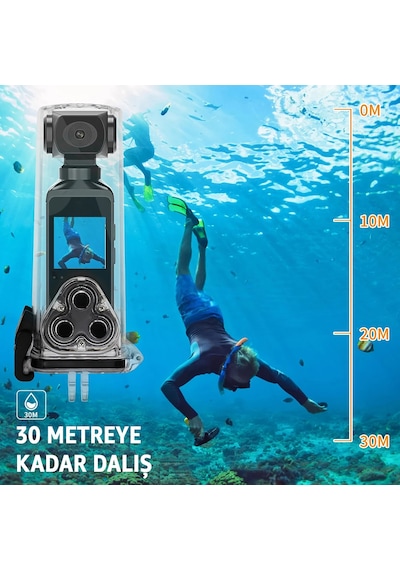 Robeve 4k Ultra Hd Aksiyon Kamerası 270 Geniş Açı - Döner Klips - Su Geçirmez Kılıf - Wifi Kamera - Mikrofon - Micro Sd Uyumlu Siyah