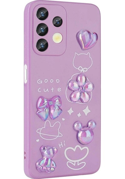 Galaxy Uyumlu  A13 4g Kılıf Kabartma Figürlü Parlak Zore Toys Silikon Kapak