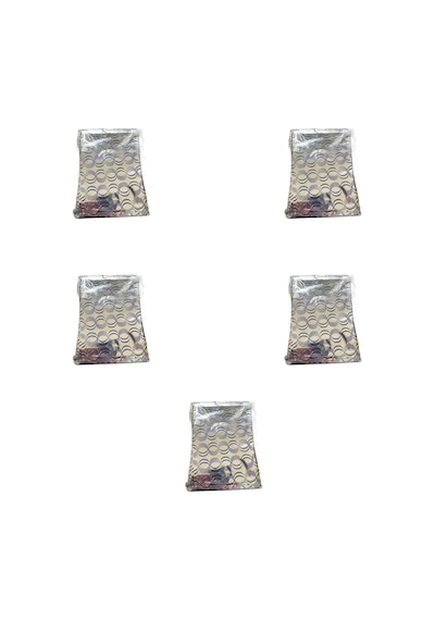 Omeyva Desenli Metalize Hediye Paketi Yapışkanlı Torba Poşet - 15x25 Cm. - 100 Adetlik 5 Paket