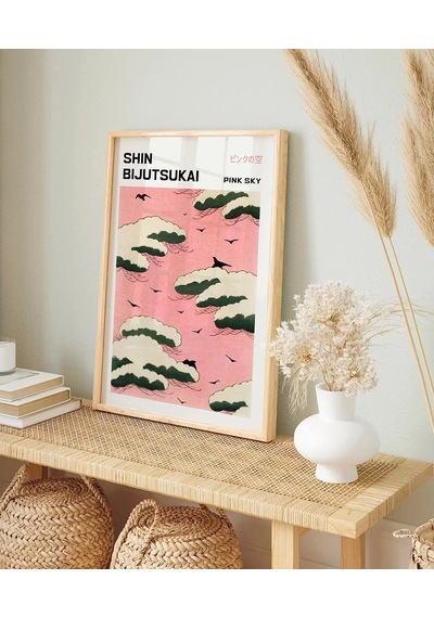 Çerçevesiz Poster Shin Bijutsukai Pembe Gökyüzü