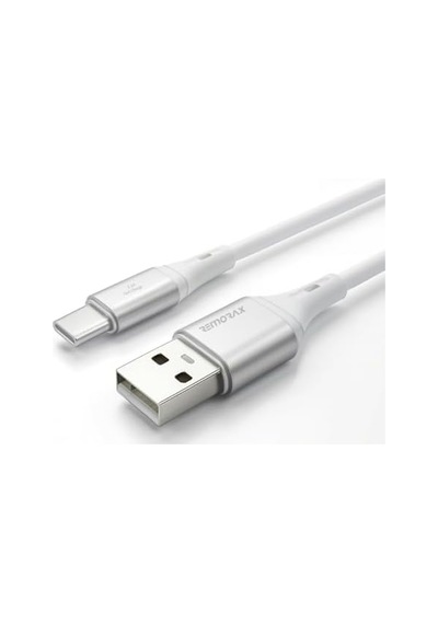 Usb A-type C Şarj Kablosu, 3.1a Hızlı Şarj, Beyaz/gümüş Metal, Remorax 1ad X 1metre Beyaz