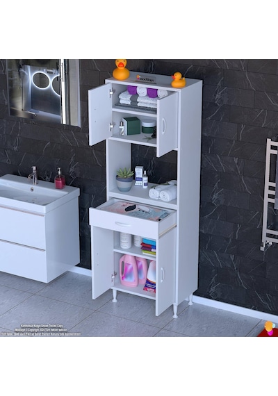Eliusta Nordi 4 Kapak 2 Raflı Beyaz Dolap 65x173x32,5 Cm Çekmeceli Çok Amaçlı Banyo/mutfak Dolabı Beyaz Eliusta Nordi 4 Kapak 2 Raflı Beyaz Dolap 65x173x32,5 Cm Çekmeceli Çok Amaçlı Banyo/mutfak Dolabı Beyaz