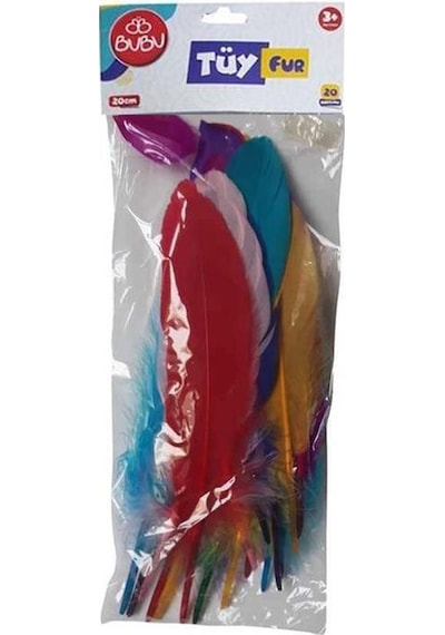 Bubu Karışık Renkli Tüy 20 Li 20cm 3 Lü Set