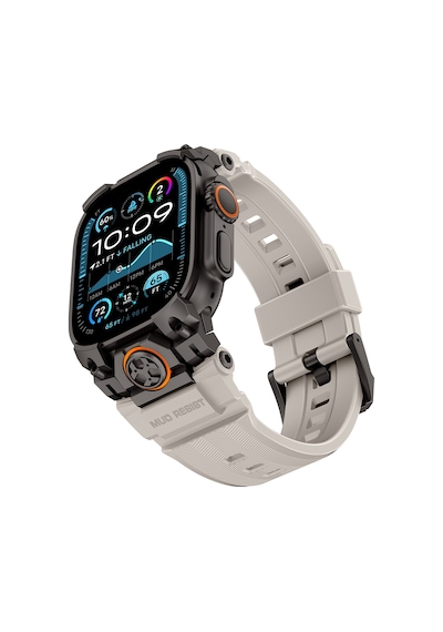 Watch Ultra 49mm Uyumlu Mohseven İwatch Armor Silikon Kordon Siyah-beyaz