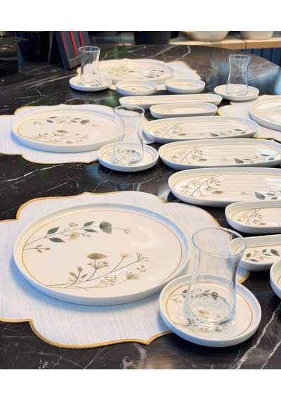 29 Parça Porselen Kahvaltı Takımı Lotus Arte-5342 Beyaz