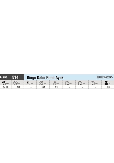 Hırdavatım Bingo Kalın Pimli Siyah Ayak 4 Adet