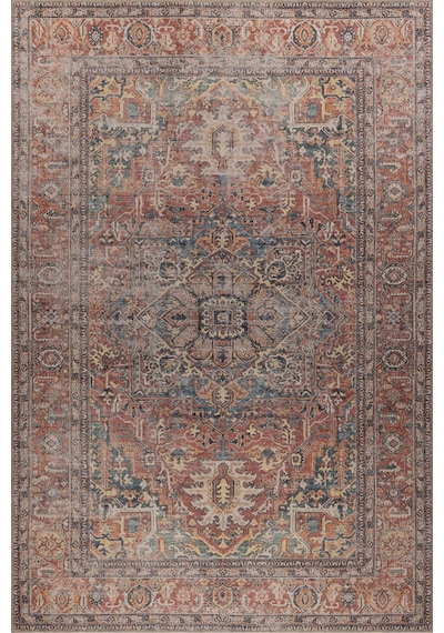 Foldy Vintage Desenli Dokuma Taban Dekoratif Renkli Halı Fl 49 Renkli 7