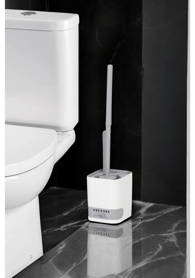2'li Su Akıtmaz Yapışkanlı Wc Fırçası - Beyaz Banyo Lavabo Temizleme Fırçası Seti Beyaz - 694615254 Beyaz