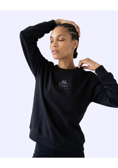 Kappa Milas Crewneck Kadın Siyah Comfort Sweatshirt
